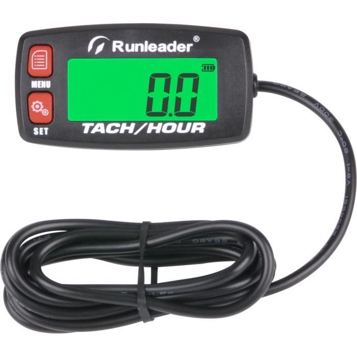 Tachymètre Horaire Inductif LCD Numérique Jayron - Compteur RPM Étanché Pour Moto Tondeuse