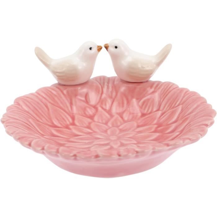 Hangage D'oiseaux Suspendus Et Mangeoires Décoratives Théières En Bois En Bois En Bois Rouge Table Avec Toit Imperméable à L'extérieur Du Jardin Naturel Mangeur D'oiseaux Pour Les Colibris, Bluebird