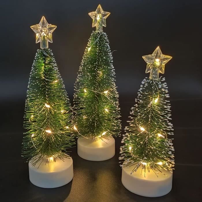 Mini Sapin De Noël Artificiel À Led Sapin Lumineux En Sisal Avec Socle En Bois Décoration De