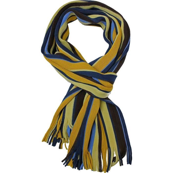 Écharpe Pour Homme En Laine Jacquard Bleu Nuit - Tissage Ethnique Et Chic
