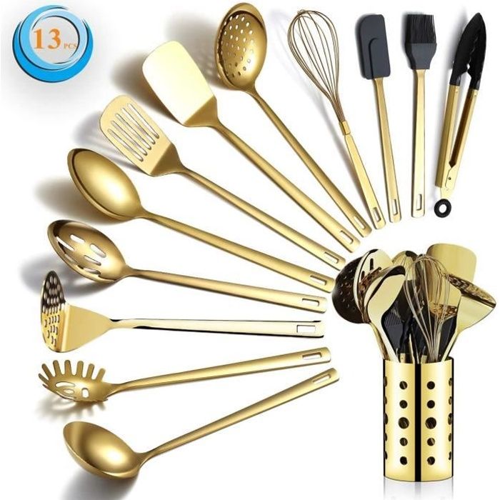 Ustensiles de Cuisine 24 Pcs Nylon Set de Cuisine - Inox Accesoire Cuisines  - Lot Ustensile Cuisine Antiadhésif Résistant - Cdiscount Maison