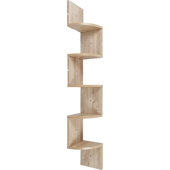 etagère d'angle en bois - laizere - chêne - 5 layers - style moderne