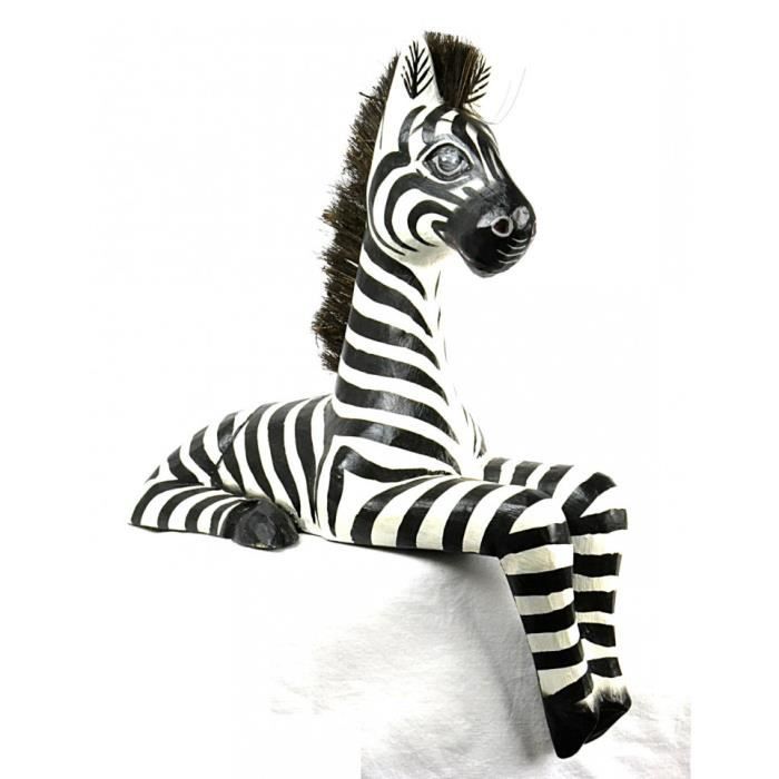 Statue Zebre Deco Rebord Etagere H33cm Deco Africaine Safari Savane Noir Blanc Achat Vente Statue Statuette Cdiscount