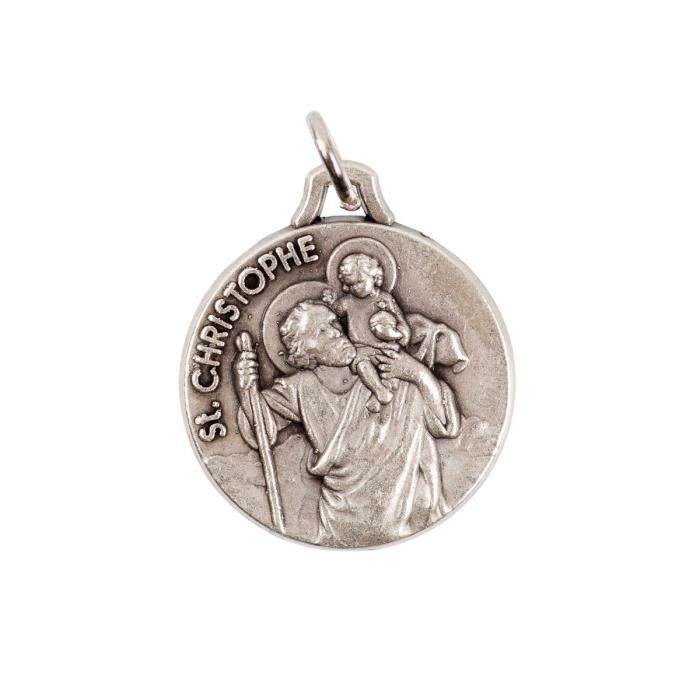 SAINT CHRISTOPHE PENDENTIF MEDAILLE METAL ARGENTE