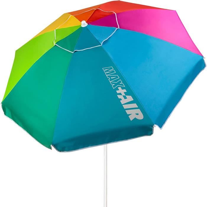 Aufun Parasol de marché pliable 200 cm, parasol de plage en polyester