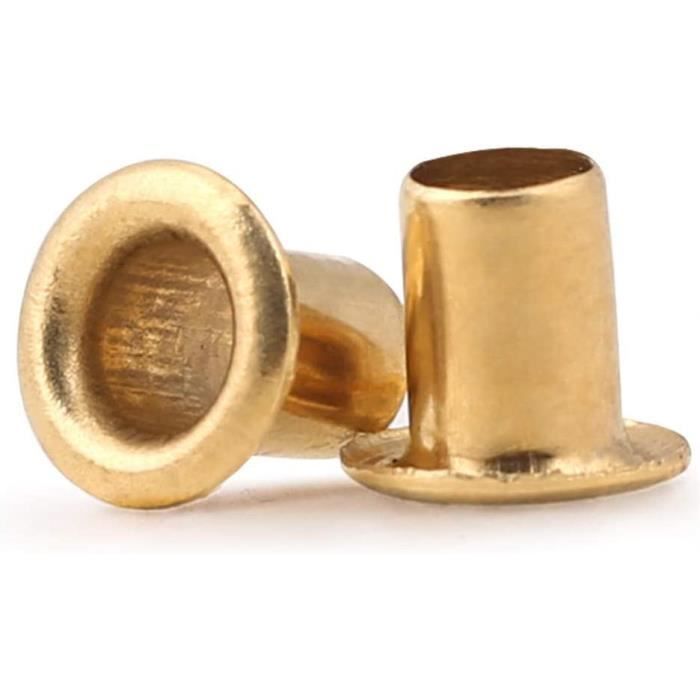Rivet a Visser 50 Paires Rivet Vis à Tête Plate en Laiton Rivets pour