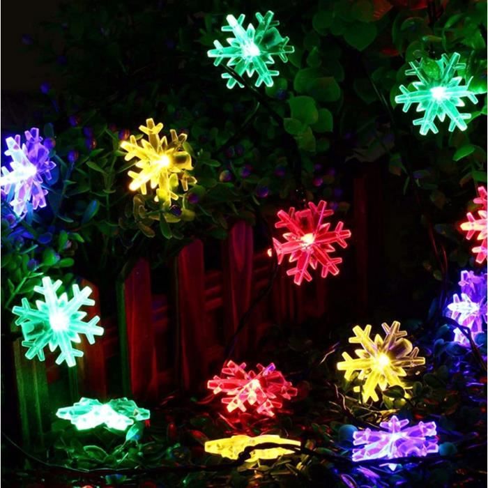 Guirlande Rideau Noël Fenêtre - Flocons De Neige LED - 8 Modes & Minuterie - Avec Ventouses - Lot De 2 - 5