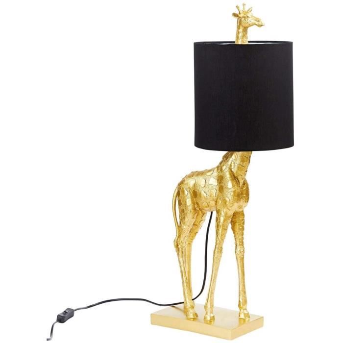 krom Voorwaarde mobiel PureDay Lampe de table Girafe-Lampe de table avec pied en métal en forme de  girafe,parachute textile-noblement-Ca.H67 cm[1165] - Cdiscount Bricolage