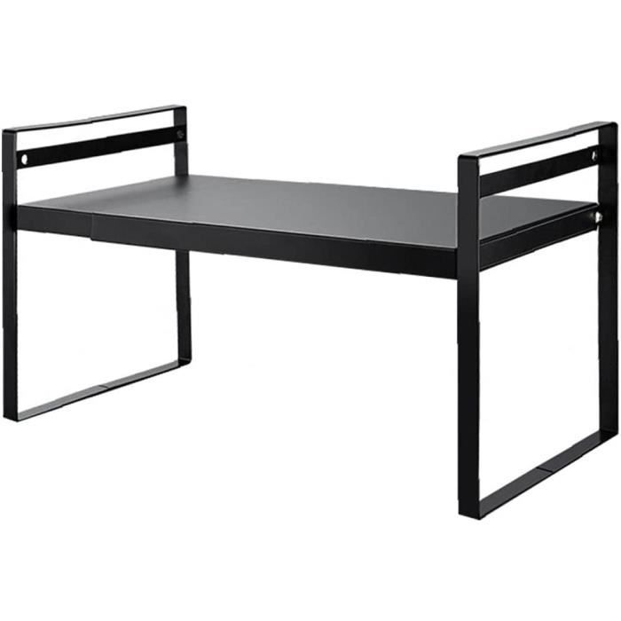 NaiCasy Cuisine Placard Organisateur Expandable étagère de Rangement Spice Bols Ustensiles Rack Pantry Unité Noir