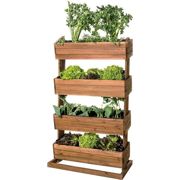 Kits pour plates-bandes surélevées Jardinière surélevée avec 4 étages Cube 4 – Bac à légumes – Plante pour terrasse balc 316244