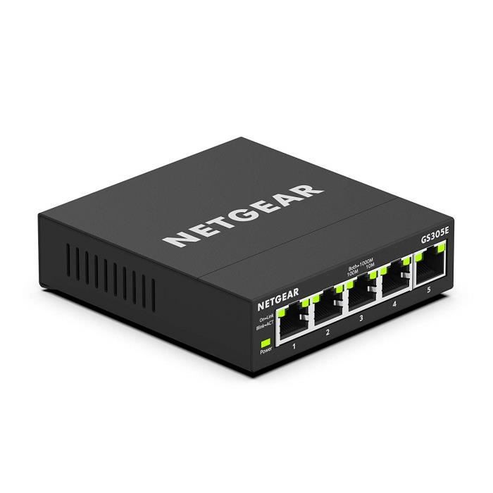 Switches Et Hubs Réseau - Gs305e-100pes Ethernet Métal 5 Ports Gigabit  (10/100/1000) Manageable Une Connectivité Simple Abordable - Cdiscount  Informatique