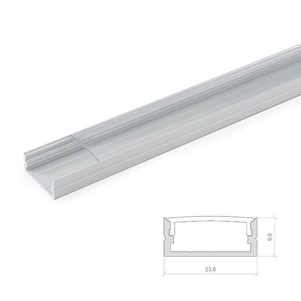 Profil Aluminium Pour Bande LED Double - DiffuseurÂ Laiteux 2M