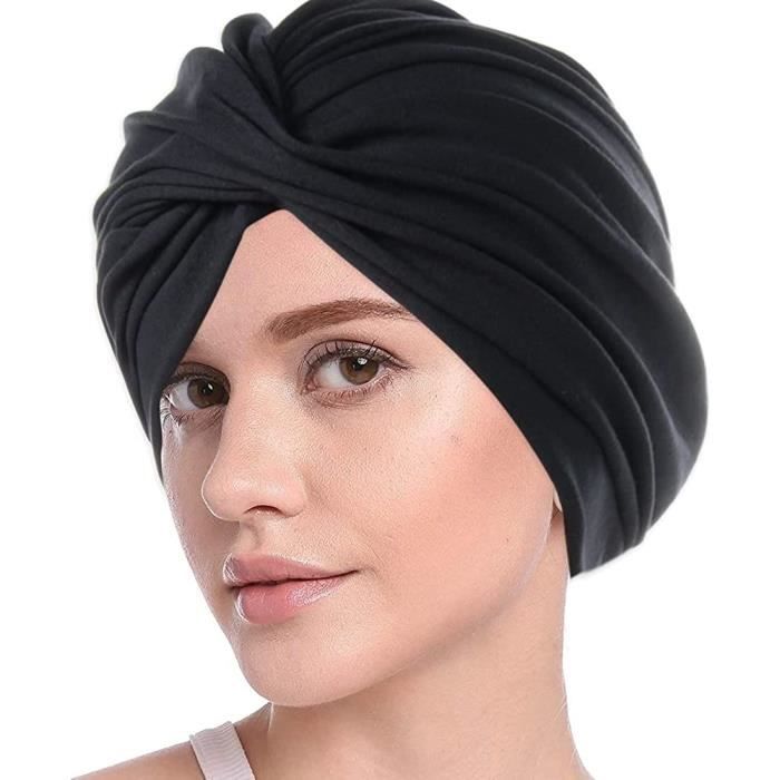 Bonnet de douche pour femme Bonnets de cheveux pour douche Bonnet de douche  réutilisable pour cheveux longs Grand bonnet de douche Turban pour tresses  Noir 