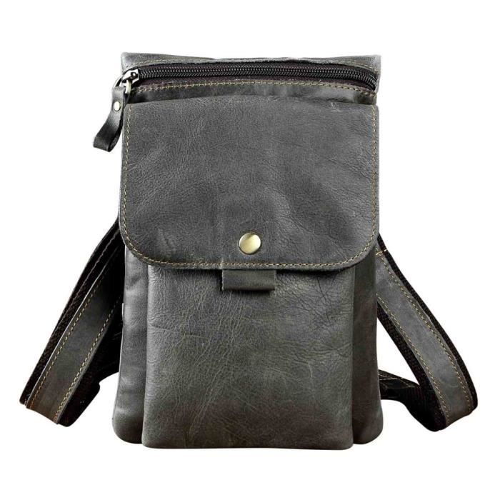 Sac à Bandoulière En Cuir Véritable Laminé GENERICO – Design Envelope, Fermeture Bouton, Bandoulière Réglable - 5