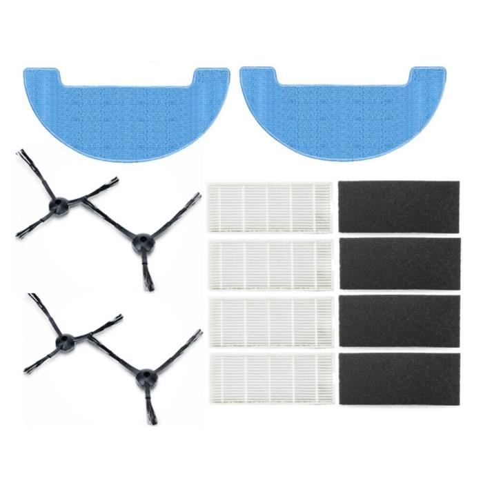 Kit Accessoires Pour Aspirateur Robot AMIBOT Animal Premium H2O - 8 Brosses, 8 Filtres HEPA, 3 Tampons
