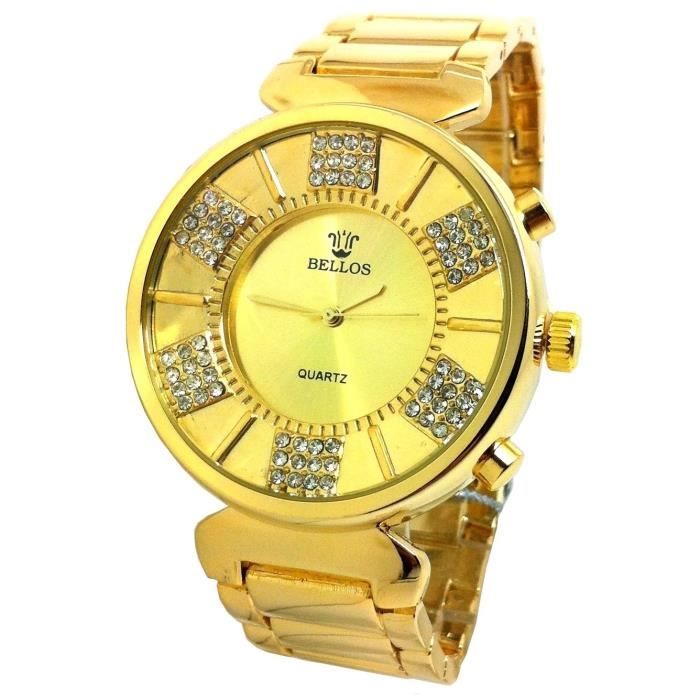 MONTRE FEMME MICHAEL RONDE OR JAUNE STRASS LUXE EXCELLENTE QUALITÉ CORSE BIJOUX SOIRÉE IDÉE