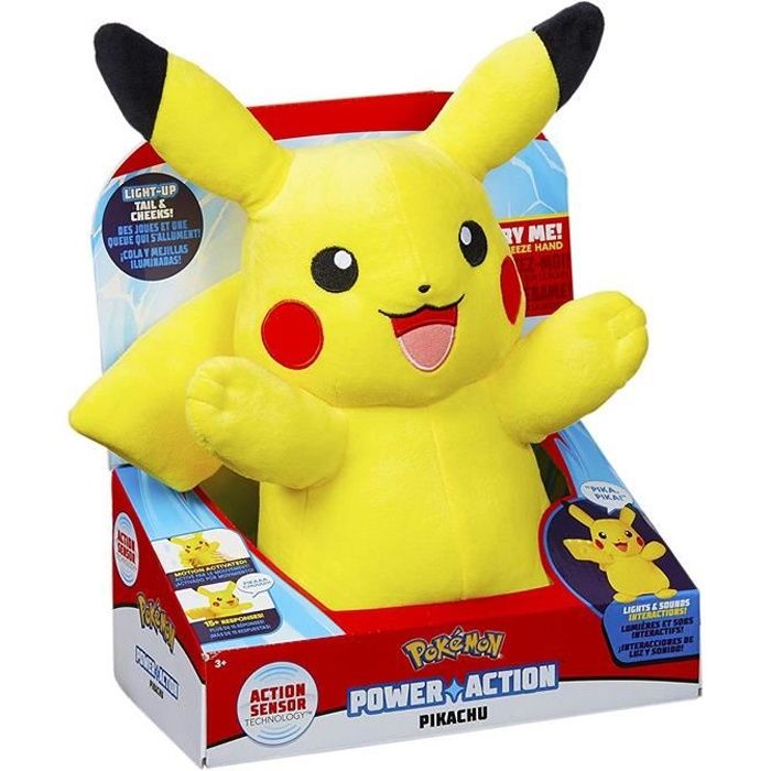 Pikachu d'action de puissance de Pokemon avec des lumières et des sons -  Cdiscount Jeux - Jouets
