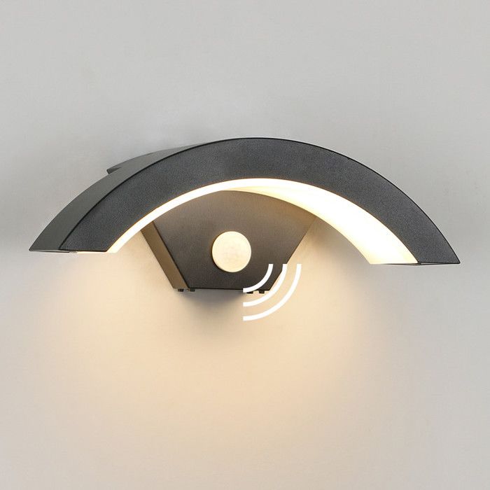 DELIPOP Applique Murale Exterieur LED avec detecteur de Mouvement24w 3000KAluminium Etanche IP65 Luminaire Mural de Jardin - Noir