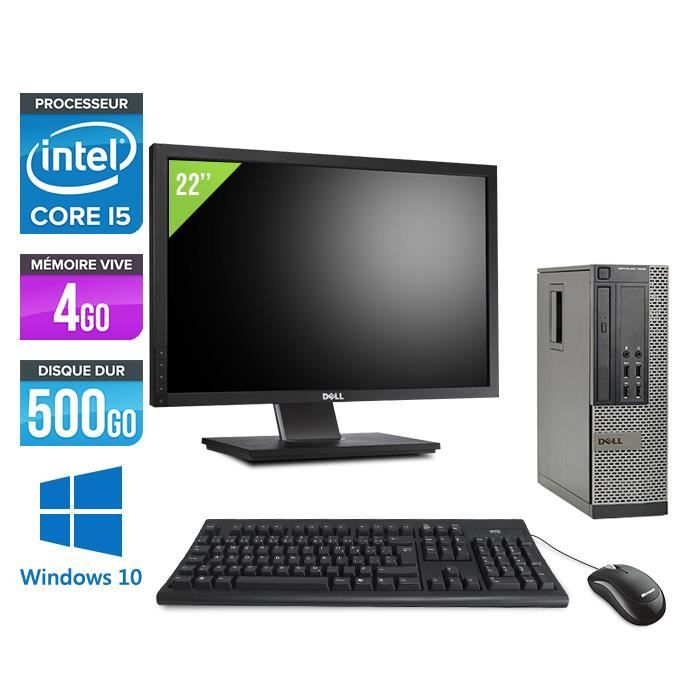 Pc de bureau Dell 7010 – i5 – 4Go – 500Go HDD – W10 +Ecran 22