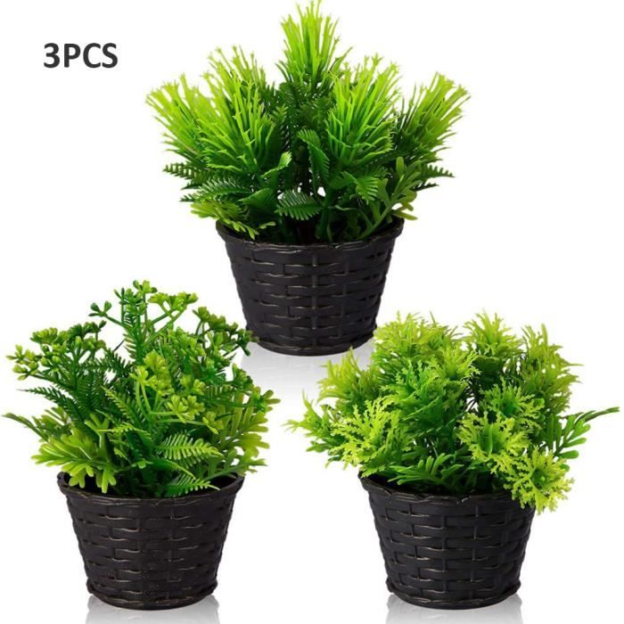 5 Plantes Artificielles Miniatures - Serpentine, Aloe Vera, Eucalyptus - Décoration Bureau Maison