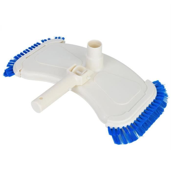 Tête D'Aspiration Piscine Avec Brosse - Accessoire Nettoyeur Fond Et Parois Pour Bassin Maison