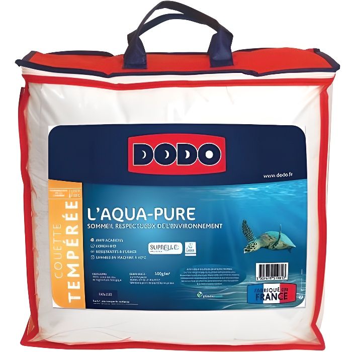 Couette DODO tempérée - Enveloppe 100% coton biologique - 220 x 240 cm - AQUA-PURE