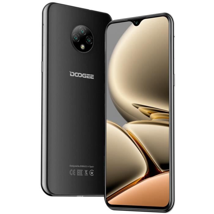 Top achat T&eacute;l&eacute;phone portable Smartphone 4G Débloqué DOOGEE X95 16 Go 6.52" Écran goutte d'eau 4350mAh Android 10 Noir pas cher