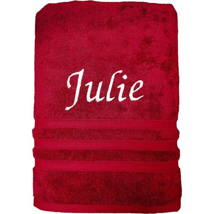 Serviette De Bain Personnalisée - 550g/m² - Broderie Prénom - Multiple Couleurs - 50x100cm