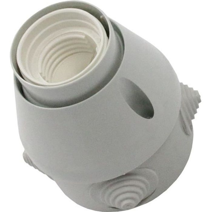 Blanc Support de douille dampoule de lampe à culot rond en plastique E27 utile blanc E27 Douille de culot de lampe populaire à douille E27