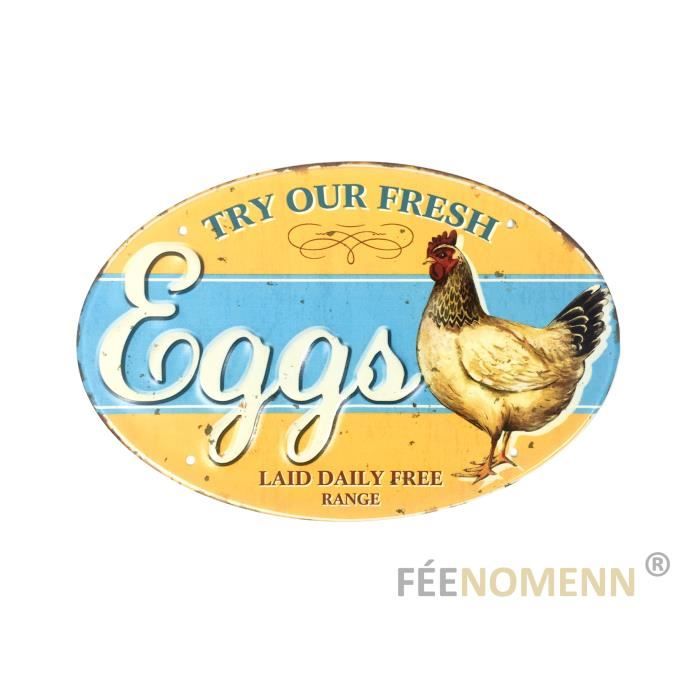 Plaque Murale Métal Effet 3D Poulet 20x30 Cm - Déco Vintage Pour Maison, Ferme, Café