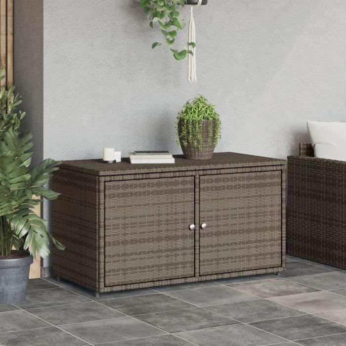 ARPAN Lot De 3 Paniers De Rangement Résine Tressée Avec Couvercles - Blanc (S/M/L