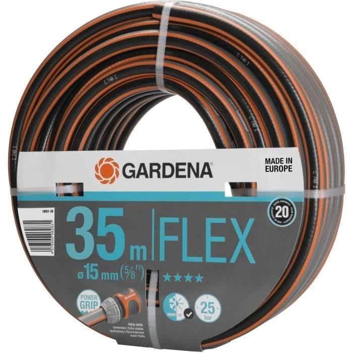 GARDENA Tuyau d'arrosage Comfort FLEX – Longueur 35m – Ø15mm – Anti-nœud et indéformable – Garantie 
