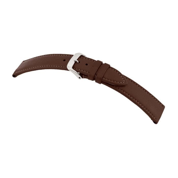 Bracelet De Montre En Cuir Noir - Largeur 20 Mm, Neuf Sans étiquette