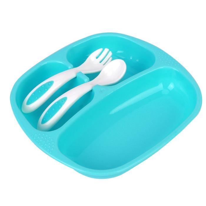 2 Assiettes Bébé à Ventouse En Acier Inoxydable - Compartiments, Rebord Silicone | Blanc Cassé & Rose
