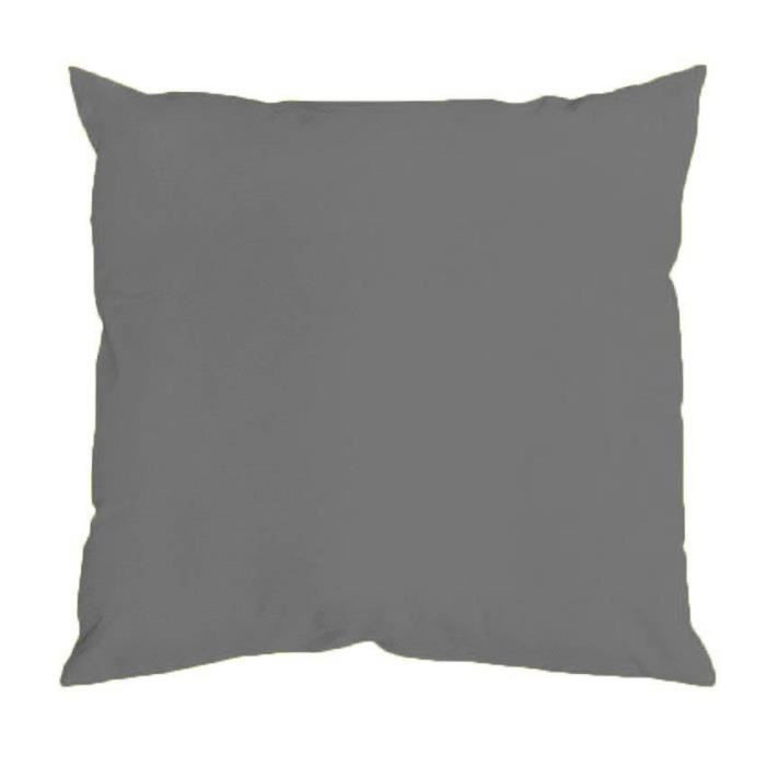 Coussin carré 60 x 60 cm uni — Gris souris (non déhoussable) - HOME MAISON 23 coloris