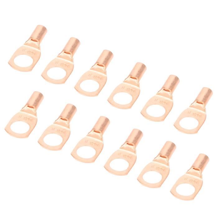 100 Pièces Cosses Anneau Laiton M6 6.2mm - Connecteurs Câble Batterie Sertir Pressé à Froid