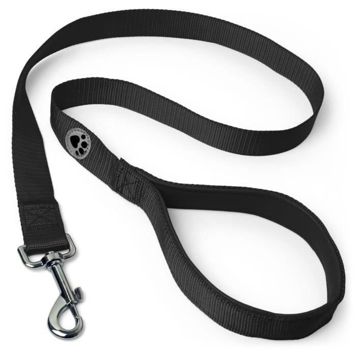 Meilleurs prix pour Laisse pour Chien avec Poignée Rembourrée Souple - Noir - 122cm - iGadgitz Home U7227