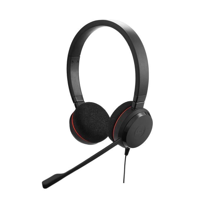 Casque Jabra Evolve 20 USB-C MS Stereo – Suppression Passive du Bruit, Plug & Play