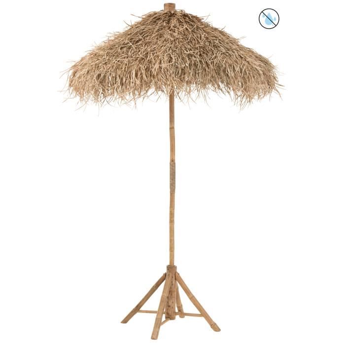 Parasol en bambou avec toit en feuille de bananier - CHAUD YNF - 270 cm Parasol en bambou avec toit en feuille de bananier - CHAUD YNF - 270 cm
