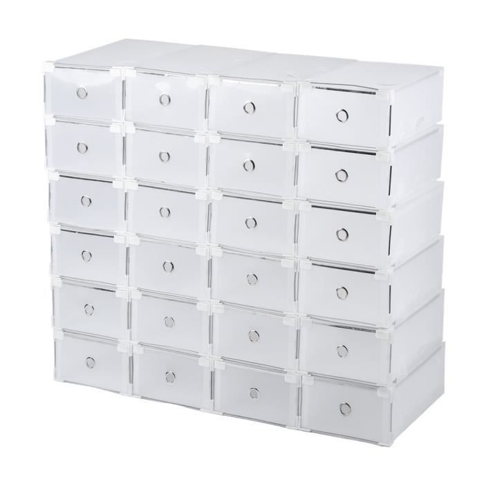 Boite A Chaussures Plastique Empilable Housse Tiroir Stockage