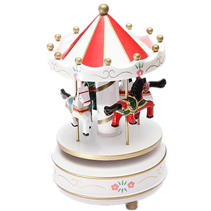 Boite A Musique Carrousel Bois Manege Joyeux Jouet Cadeau Pour Enfant Bebe Achat Vente Boite A Musique Cdiscount
