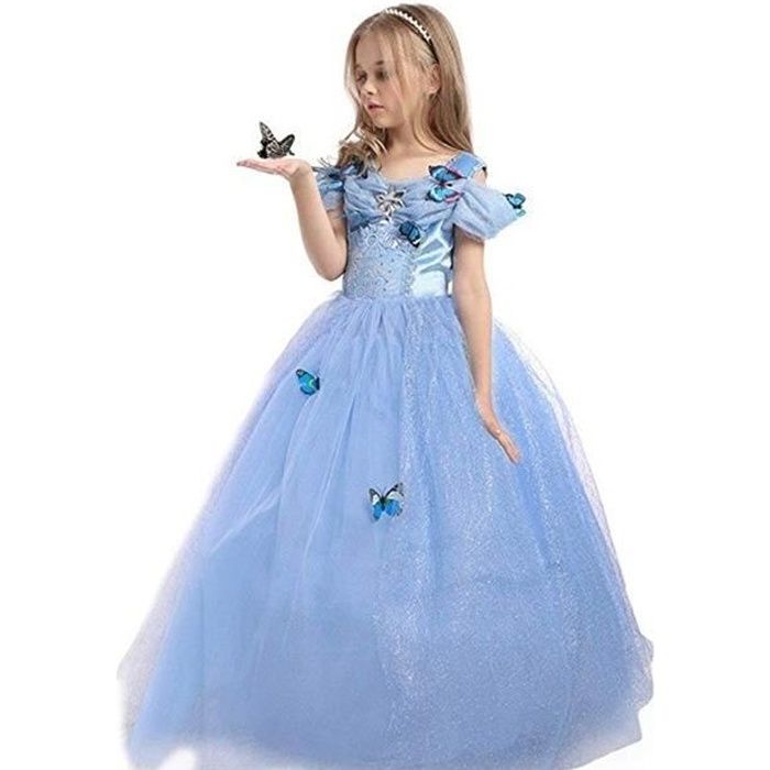 Robe de soirée princesse papillon bleu pour enfant - FINDPITAYA - La Reine  des Neiges - 24 mois - 2 ans - mixte