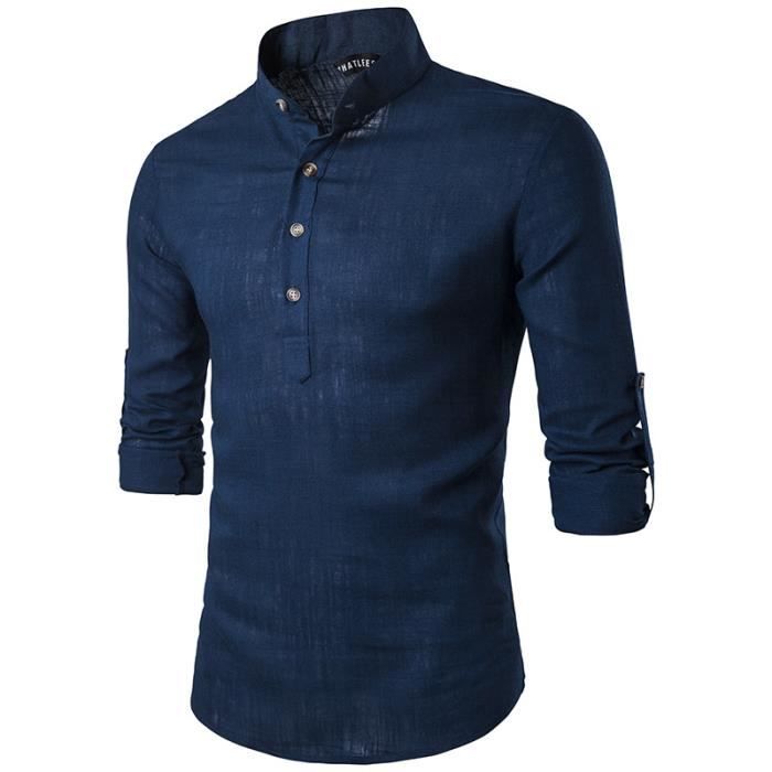 Chemise Homme Blanche En Lin Achat Vente Pas Cher