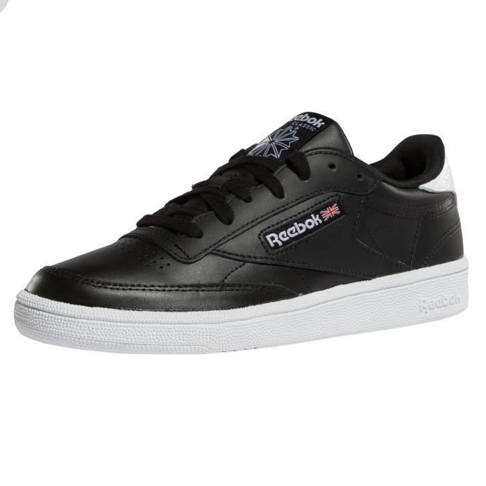 Reebok Baskets Club C 85 Emboss - REEBOK - Femme - Noir - Cuir - Adulte - Plat - Lacets