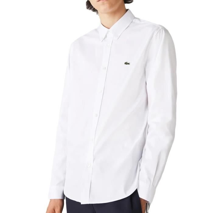 Chemise blanche lacoste homme new arrivals pas cher