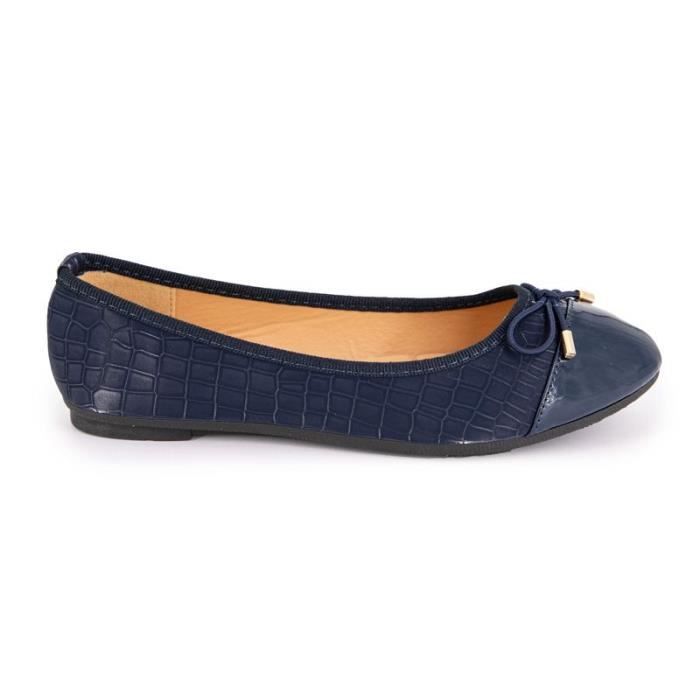 Fitters Footwear That Fits Dames Ballerines Fiona Synthétiques Ballerine Laquée Avec Noeud (42 EU, Nude