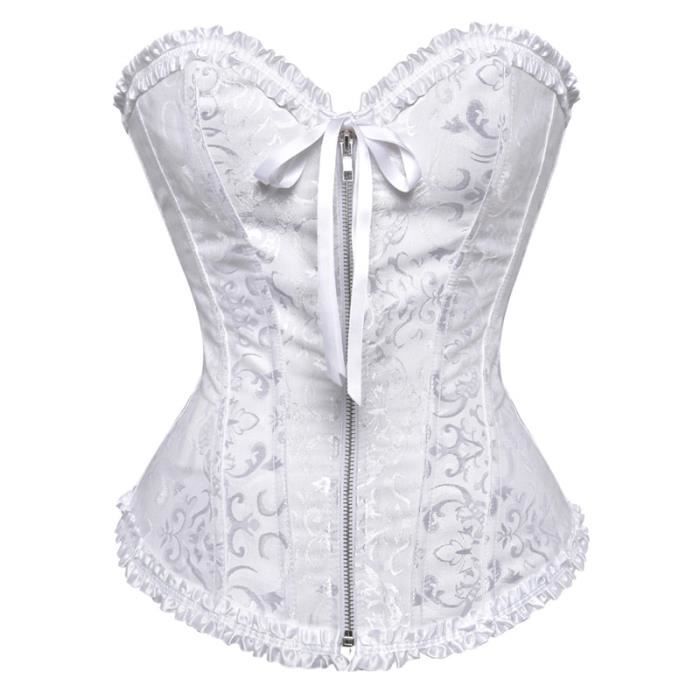 Sapubonva corset femme, corset, haut, sexy, avec fermeture à glissière