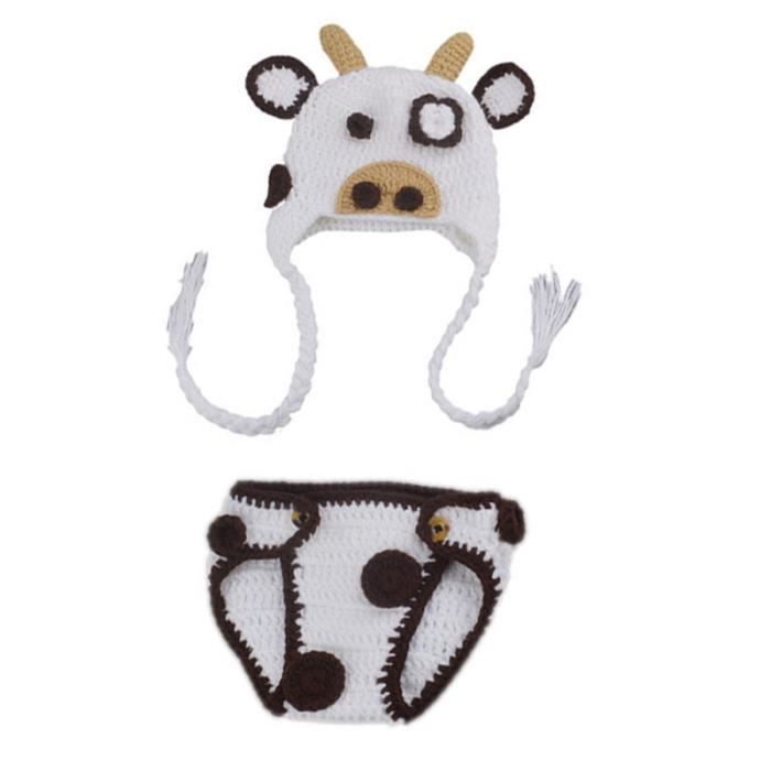 2 Pieces Mignon Bebe Tenue Bovins Vache Chapeau Couche Culotte Nouveau Ne Photographie Accessoires Pour Blanc Chapeau Bob White Coffee Khaki Cdiscount Pret A Porter
