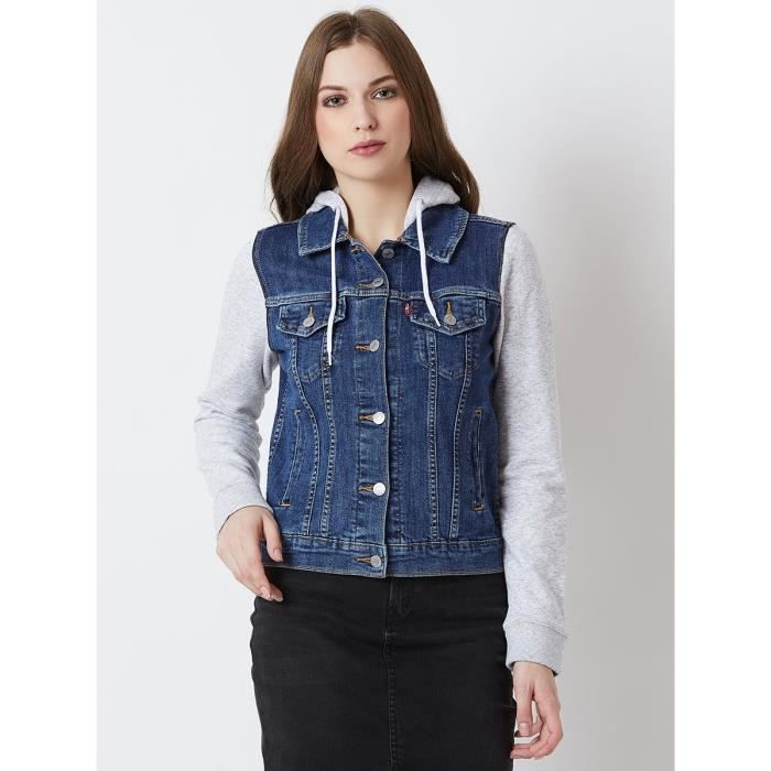 LEVIS HYBRID ORIGINAL TRUCKER DENIM VEST FEMME BLEU Cdiscount Pret a Porter