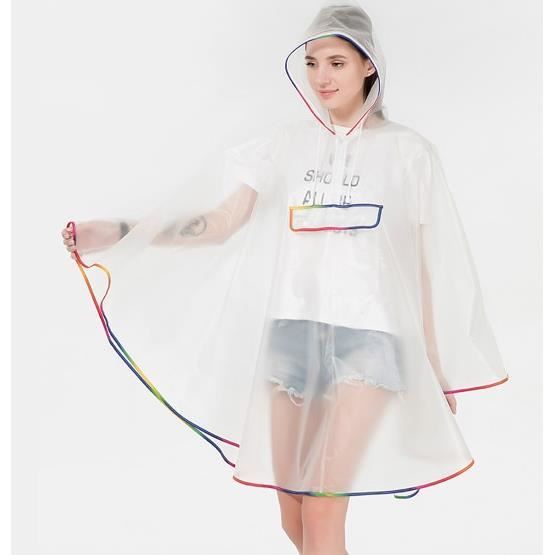 Poncho Léger Pliable Lot De 2 Ponchos Pluie FDEETY - EVA Réutilisable - Transparent - Capuche - Taille Unique Imperméable Transparent Réutilisable Poncho Léger Pliable Lot De 2 Ponchos Pluie FDEETY - EVA Réutilisable - Transparent - Capuche - Taille Unique Imperméable Transparent Réutilisable